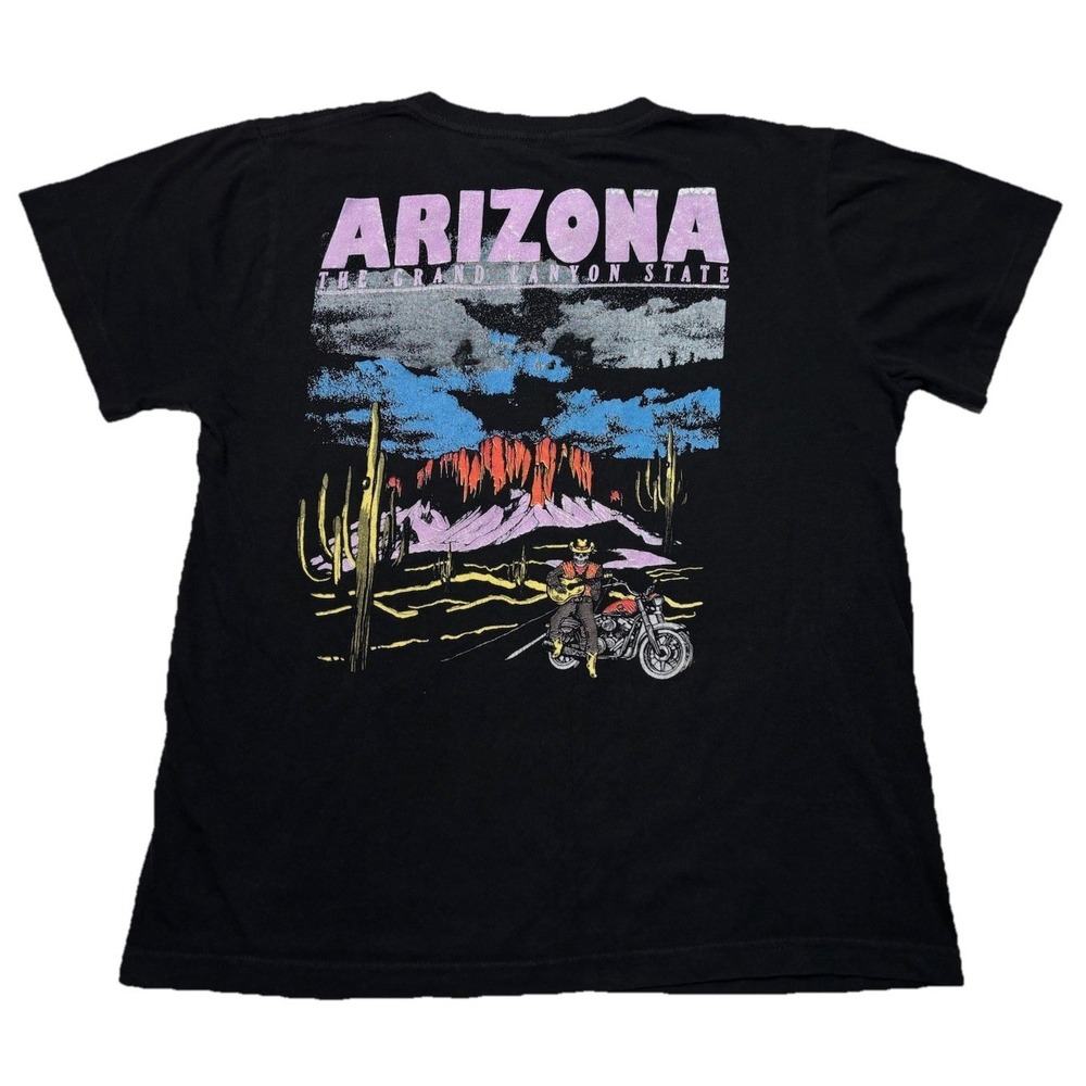 Call Your Mother Arizona Grand Canyon‎ Graphic Tee Black Biker Desert Sz M